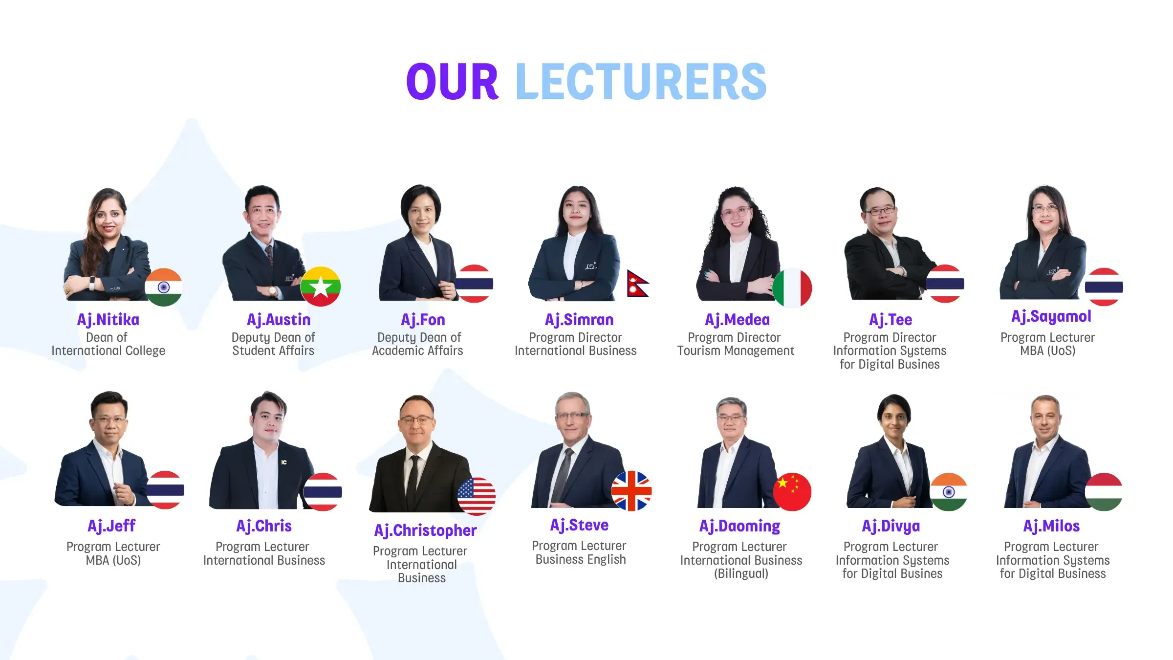 Our Lecturers